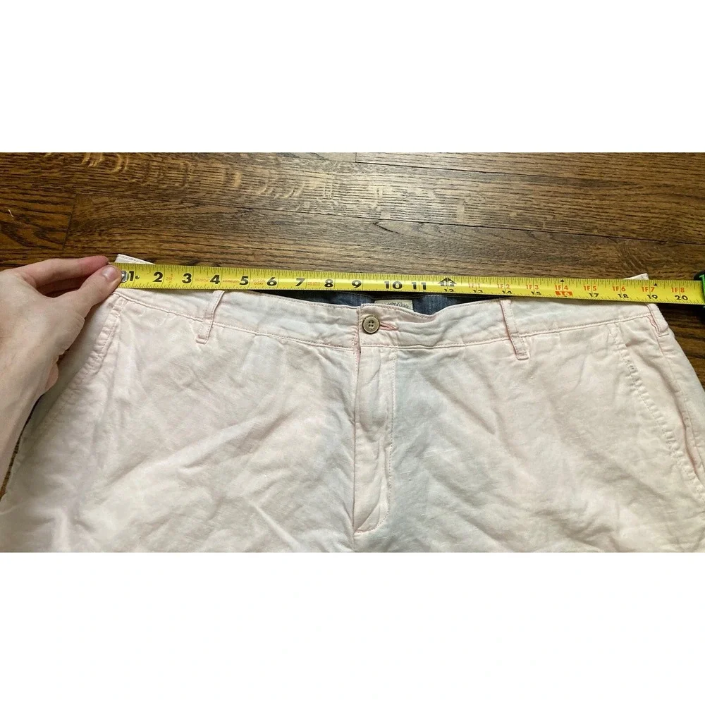 Faherty Mens Chino Shorts Slash Pockets Linen Blend Pink Size 36 Beach